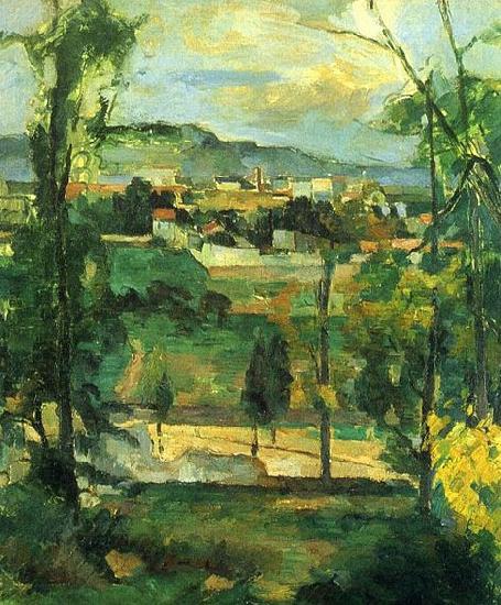 Paul Cezanne Dorf hinter den Baumen, Ile de France China oil painting art